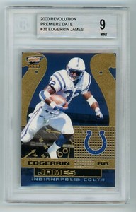 Edgerrin James 2000 Pacific Revolution Premier Date BGS Graded 9 Mint /85 SP NFL