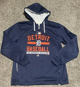 Majestic Detroit Tigers Authentic Collection Pullover Hoodie Medium 1/4 Zip - Picture 1 of 3