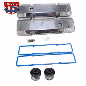 Kit de cubiertas de válvula y juntas y respiradores fabricados en aluminio para SBC 305 327 350 400 - Imagen 1 de 12