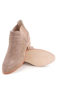 Plomo Simona Bootie Beige Loafer Suede Elastic Ankle Boot Pull on NEW Designer 6 - Picture 1 of 6