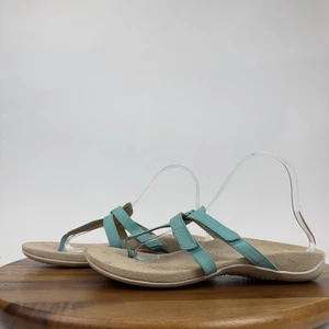 Womens Vionic Karley Orthotic Support Leather Teal Thong Flip Flops Size 9 M - Picture 1 of 8