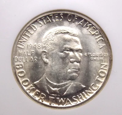 1948 "P" Commemorative *BOOKER T. WASHINGTON* Half Dollar 50c NGC MS65 ECC&C Inc - Image 1 of 4