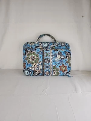 Vera Bradley Hard Computer Case Travel Bag Laptop Blue Floral 13” By 17” - Image 1 of 4
