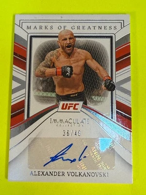 DA109055  2023 Immaculate  UFC Marks of Greatness AUTO Alexander Volkanovski /49 - Image 1 of 2