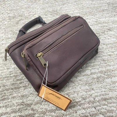 Riñonera de cuero para hombre David King cinturón vientre chocolate marrón oscuro nueva con etiquetas Foto 1 de 4