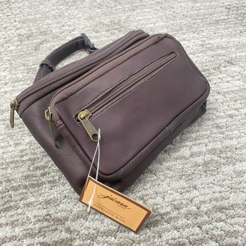 Riñonera de cuero para hombre David King cinturón vientre chocolate marrón oscuro nueva con etiquetas Foto 1 de 4
