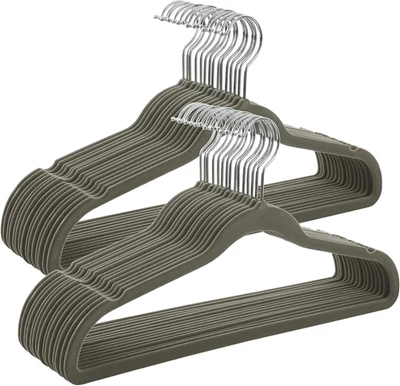 Grucce Appendiabiti in Velluto, 30 Pezzi, Salvaspazio e Antiscivolo, Gancio Gire - Immagine 1 di 4