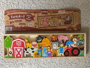 Begin Again Wooden Farm A To Z Puzzle & Playset Captial/Lower Case Alphabet - Picture 1 of 1