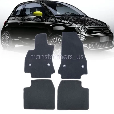 For 2014 2015 2016 2017-2020 FIAT 500L Front & Rear Floor Mats Carpet Black New - Image 1 of 4