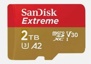 SanDisk Extreme 2TB micro SD card + SD adapter - Picture 1 of 1