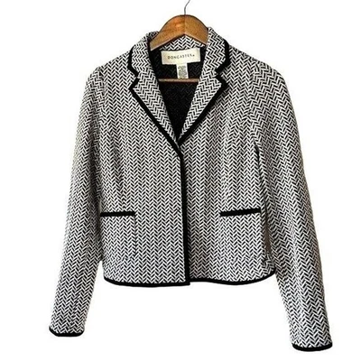 Jaqueta Blazer Doncaster Tailored Career Branca e Azul Marinho Tamanho 4 - Imagem 1 de 4