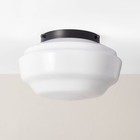 Milk Glass Flush Mount Celling Light Black Finish - Hearth & Hand