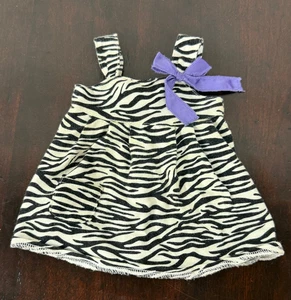 American Girl Doll Zebra Safari Outfit White Black Purple Retired Top Only - Picture 1 of 5