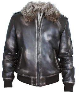 Men’s Real sheep Fur Jacket shearling Coat Leather sheep lining All Sizes - Picture 1 of 4