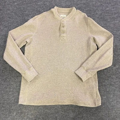 Camisa Eddie Bauer Para Hombres Alta Grande Marrón Henley Térmica Tienda Deportiva Aire Libre Senderismo Foto 1 de 4