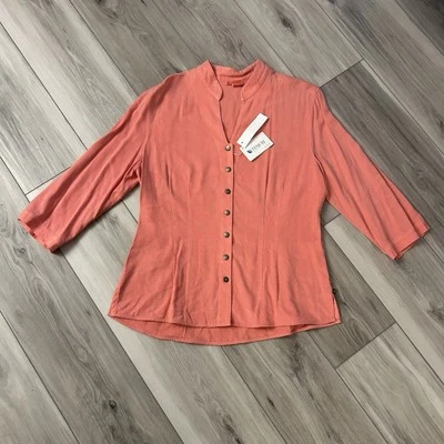 Blusa Tianello TENCEL Dinastía Botones Coral Talla M Nueva con Etiquetas EE. UU. Foto 1 de 4