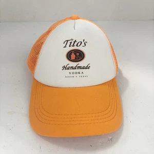 Tito’s Handmade Vodka Orange Trucker Snapback Hat Mesh Cap Austin Texas - Picture 1 of 4