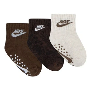 Nike Wild Side Baby 3 Pack Of Grippy Mixed Colours No Slip Socks 6-12 Month - Picture 1 of 4
