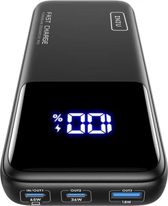 Power Bank, 65W 20000Mah Fast Charging Laptop Portable Charger, USB C In&Out Tab - Picture 1 of 12