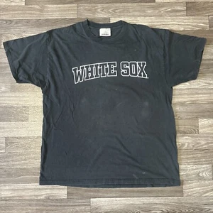 Vintage Adidas Chicago White Sox Shirt Men’s Large Solid Black MLB Double Sided - Picture 1 of 8