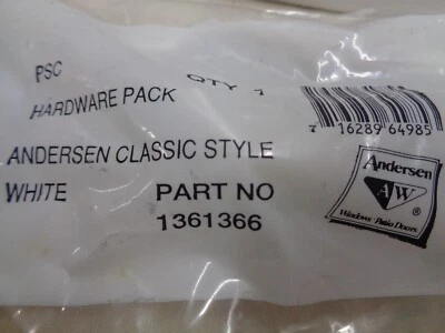 Andersen WINDOWS  sealed hardware pack # 1361366  1 single pack - Image 1 of 2