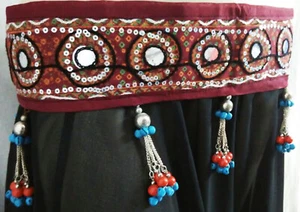 BELLY DANCE EMBROIDERY BANJARA RABARI RARE ATS BOHEMIAN TRIBAL BELT ETHNIC KUCHI - Picture 1 of 5