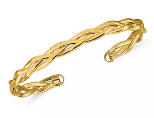 Brazalete brazalete trenzado de oro amarillo de 14 K - Imagen 1 de 4