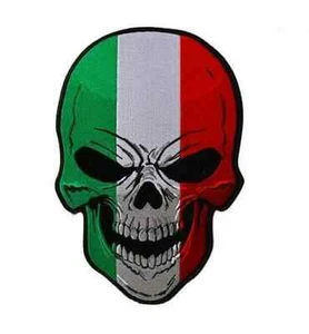 Large Patch Italian Flag Skull Patch - Picture 1 of 1