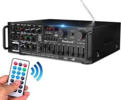 2.0 Kanal Verstärker, 2000W Mini hifi Verstärker, Bluetooth für Heimlautsprecher - Bild 1 von 4