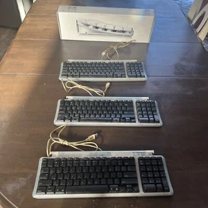3 VINTAGE Apple Keyboard 1998 USB iMac Translucent Blue Model M2452 - READ - Picture 1 of 21