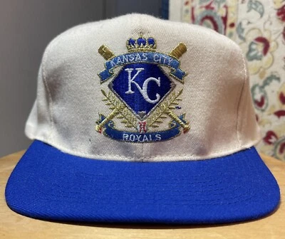 复古 90 年代堪萨斯城皇家队 Crest American Needle 平沿帽 - 请参阅图片 — 第 1/4 张图片