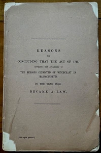 REVERSING 1692 WITCHCRAFT CONVICTIONS IN ACT OF 1711 - 1884 - SALEM WITCH TRIALS - Imagen 1 de 9