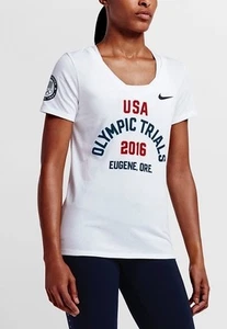 NIKE DRI-FIT TEAM USA T-SHIRT BIANCA OLYMPIC TRIAL DONNA MEDIA M 801612 100 - Foto 1 di 7