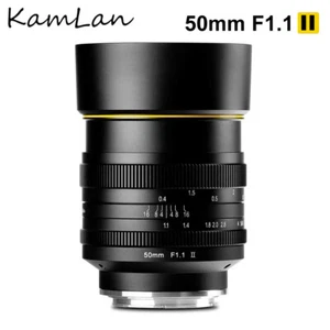 Lente KamLan 50 mm F1.1 Mark II APS-C para montaje Sony E Canon EOS-M Fuji X M4/3 M43 - Imagen 1 de 7