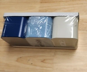 IKEA SKADIS Steel Container Storage For Pegboard Set of 3 BLUE NAVY BEIGE New - Picture 1 of 4