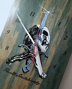 POWELL SKULL SWORD SKATEBOARD DECK CLOCK 2003 STREET SKATE ONE VINTAGE PERALTA - Picture 1 of 24