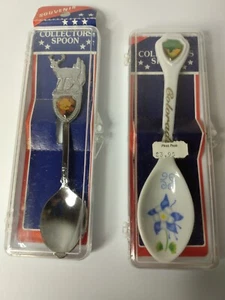 Lote de 2 cucharas de recuerdo vintage coleccionables del estado de Colorado nuevo en caja - Imagen 1 de 5