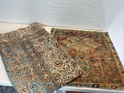 Lot of 2 Moroccan Pottery Barn shams Basilia Velvet 22 x 22 lumbar linen  16x 26 - Image 1 of 4