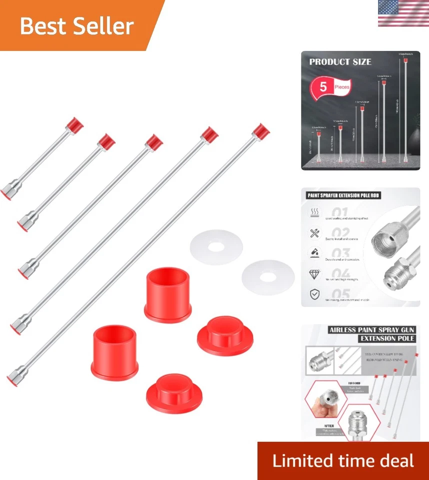 Extensiones de pulverizador de pintura sin aire de aluminio duraderas - 5 tamaños para uso versátil Foto 1 de 4
