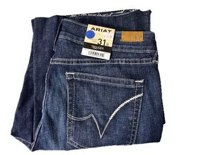 Ariat Womens Rascal 31R Perfect Rise Denim Trouser Jeans Un-Hemmed Dark Wash New - Picture 1 of 13