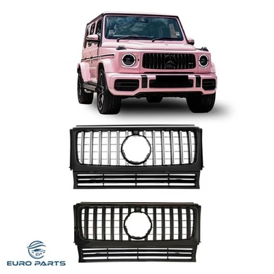 Parrilla de parachoques delantera cromada y negra para Mercedes Benz Clase G W463 G500 G550 90-18 Foto 1 de 4