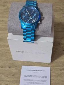 Limited-Edition Michael Kors Runway Blue-Tone Watch - Picture 1 of 5