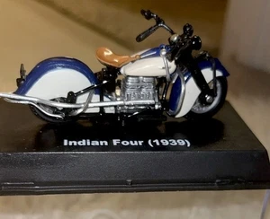 1939 Indian 4 Motorcycle /Diecast Model 1:32 /New Ray /Blue White. - Picture 1 of 10