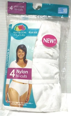 Bragas vintage Fruit of Loom 3XL Plus talla 10 corte alto 100 % nailon blancas 4 pares Foto 1 de 4