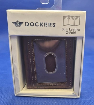 Dockers Slim Z-Fold Leather Wallet  RFID 4x3" NEW In Box - Image 1 of 4
