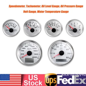 Universal 6 Gauge Kit GPS Speedometer Fit Car Marine Boat Truck Yacht Waterproof - Picture 1 of 24