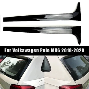 Par de alerones traseros verticales Flaps negro brillante para VW Polo MK6 2018-2020 - Imagen 1 de 10