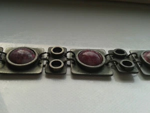 Modernisten Armband von Bent Larsen mit Edelsteinen Dänemark signiert - Bild 1 von 5