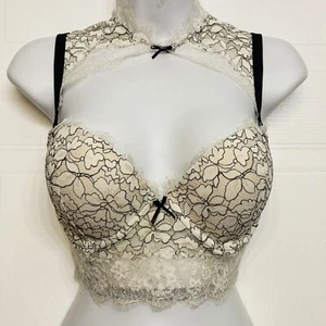 Victoria's Secret Dream Angels High Neck Long Line Padded Demi Bra Size 32DD - Picture 1 of 10