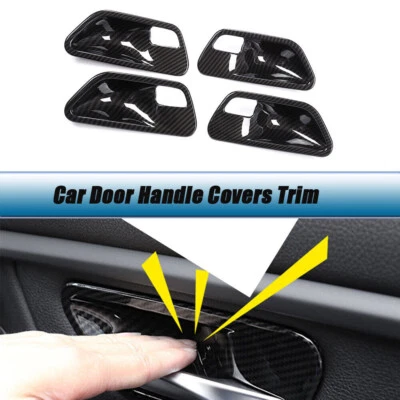 4 peças tampa de tigela de maçaneta interna para BMW 3 4 Series F30 F34 3GT aparência de carbono - Imagem 1 de 4